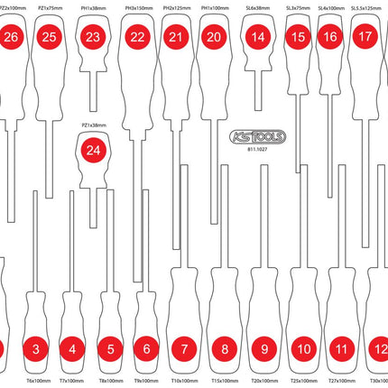 KS TOOLS Leere Schaumstoffeinlage zu 811.1027 ( 811.1027-97 ) - Toolbrothers