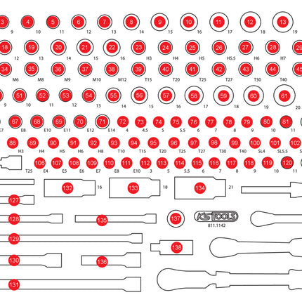 KS TOOLS Leere Schaumstoffeinlage zu 811.1142 ( 811.1142-97 )