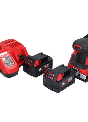 Milwaukee M18 BQSS-502 Akku Schwingschleifer 18 V 113 x 104 mm Brushless + 2x Akku 5,0 Ah + Ladegerät - Toolbrothers