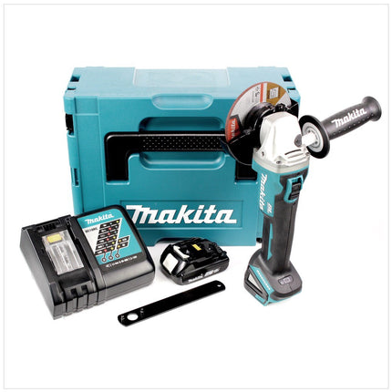 Makita DGA 504 RA1J Akku Winkelschleifer 18 V 125 mm Brushless + 1x Akku 2,0 Ah + Ladegerät + Makpac - Toolbrothers