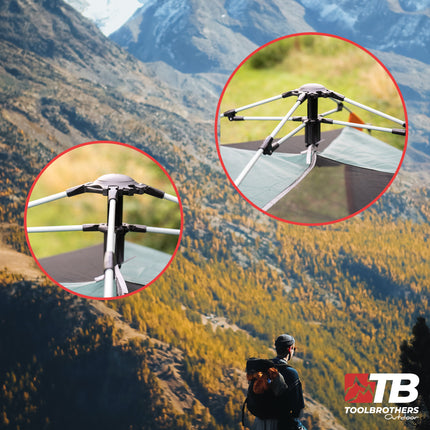 Toolbrothers Outdoort camping set tent for 2-4 persons hydraulic tent pop-up tent + camping equipment 12 pcs