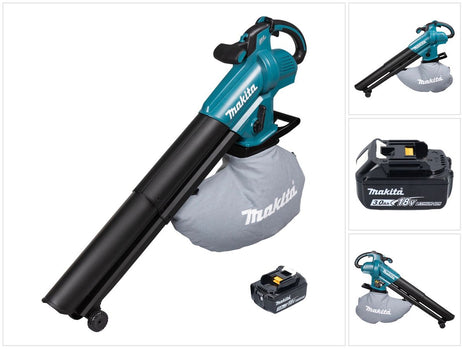 Makita DUB 187 F Cordless leaf blower and leaf vacuum 18 V brushless + 1x rechargeable battery 3.0 Ah - without charger