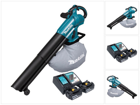 Makita DUB 187 RF2 Cordless leaf blower and leaf vacuum 18 V brushless + 2x rechargeable battery 3.0 Ah + charger