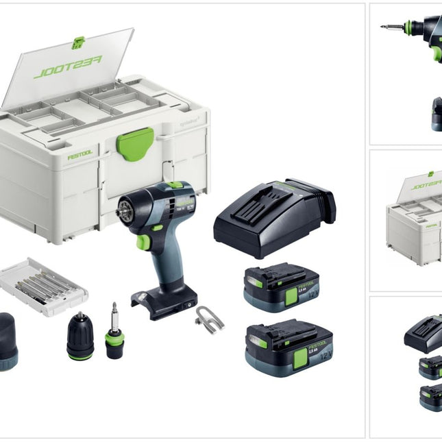 Festool TXS 12 2,5-Set cordless drill driver 12 V 30 Nm brushless ( 576874 ) + 2x battery 2,5 Ah + charger + bit set + systainer