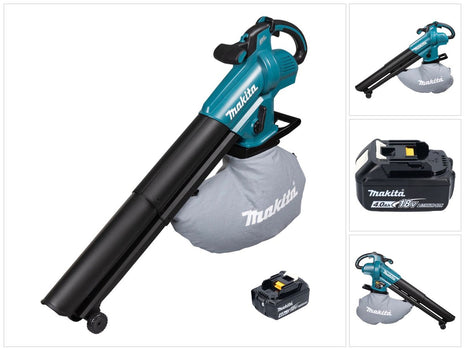 Makita DUB 187 M Cordless leaf blower and leaf vacuum 18 V Brushless + 1x battery 4.0 Ah - without charger