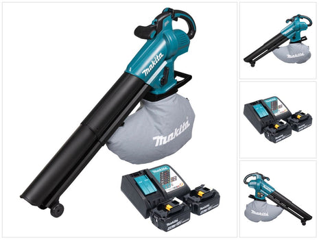 Makita DUB 187 RM2 Cordless leaf blower and leaf vacuum 18 V brushless + 2x battery 4.0 Ah + charger