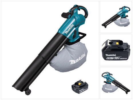 Makita DUB 187 G Cordless leaf blower and leaf vacuum 18 V brushless + 1x rechargeable battery 6.0 Ah - without charger