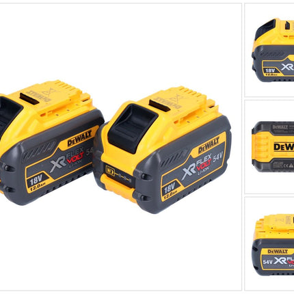 2x akumulator DeWalt DCB 548 18 V / 54 V maks. 12 Ah / 12000 mAh Li-Ion XR FLEXVOLT - ze wskaźnikiem poziomu naładowania