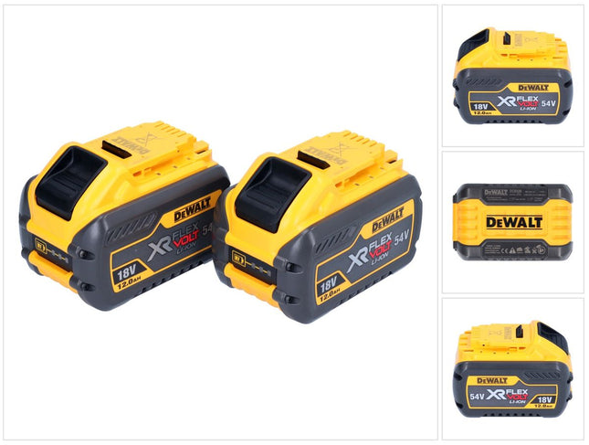 DeWalt 2x Baterías DCB 548 18 V / 54 V máx. 12 Ah / 12000 mAh Li-Ion XR FLEXVOLT - con indicador de nivel de carga