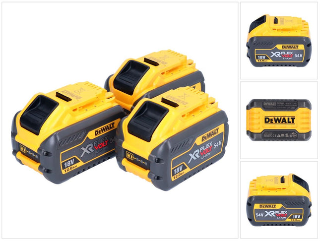 DeWalt 3x DCB 548 batería 18 V / 54 V máx. 12 Ah / 12000 mAh Li-Ion XR FLEXVOLT - con indicador de nivel de carga