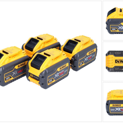 DeWalt 4x DCB 548 batería 18 V / 54 V máx. 12 Ah / 12000 mAh Li-Ion XR FLEXVOLT - con indicador de nivel de carga