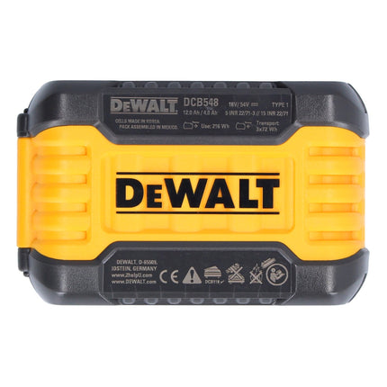 DeWalt 4x DCB 548 batería 18 V / 54 V máx. 12 Ah / 12000 mAh Li-Ion XR FLEXVOLT - con indicador de nivel de carga