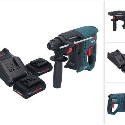 Bosch GBH 18V-21 Professional 18 V 2,0 J SDS plus trapano a percussione a batteria senza spazzole + 2x batteria ProCORE 4,0 Ah + kit caricabatterie