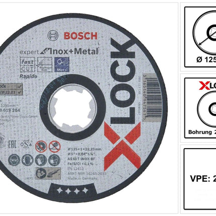 Bosch Expert for Inox & Metal Trennscheibe X-LOCK 125 x 22,23 mm 25 Stk. ( 25x 2608619264 )
