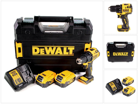 Taladro inalámbrico DeWalt DCD 708 P2T 18 V Li-Ion Brushless en caja TSTAK + 2 baterías de 5,0 Ah + cargador