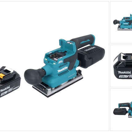 Makita DBO 382 F1 akumulatorowa szlifierka oscylacyjna 18 V 93 x 185 mm bezszczotkowa + 1x akumulator 3,0 Ah - bez ładowarki