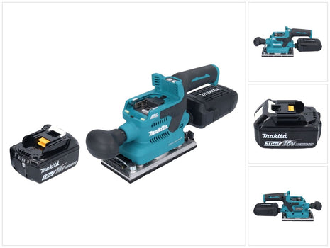 Makita DBO 382 F1 cordless orbital sander 18 V 93 x 185 mm brushless + 1x rechargeable battery 3.0 Ah - without charger