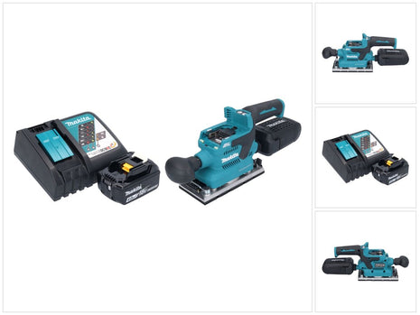 Makita DBO 382 RM1 Cordless orbital sander 18 V 93 x 185 mm brushless + 1x rechargeable battery 4.0 Ah + charger