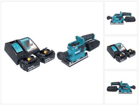 Levigatrice orbitale a batteria Makita DBO 382 RM 18 V 93 x 185 mm brushless + 2x batteria ricaricabile 4,0 Ah + caricabatterie