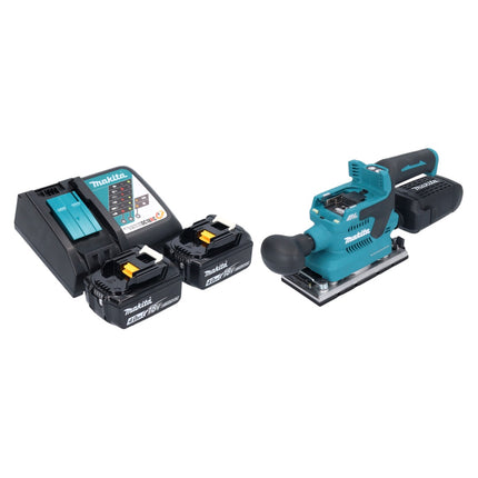 Makita DBO 382 RM cordless orbital sander 18 V 93 x 185 mm brushless + 2x battery 4.0 Ah + charger