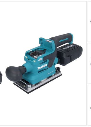 Makita DBO 382 T1 cordless orbital sander 18 V 93 x 185 mm brushless + 1x rechargeable battery 5.0 Ah - without charger