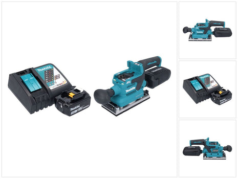 Levigatrice orbitale a batteria Makita DBO 382 RT1 18 V 93 x 185 mm brushless + 1x batteria ricaricabile 5,0 Ah + caricabatteria