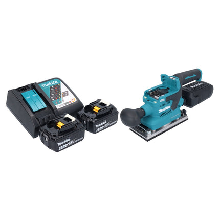 Makita DBO 382 RG cordless orbital sander 18 V 93 x 185 mm brushless + 2x rechargeable battery 6.0 Ah + charger