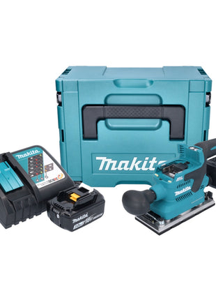 Makita DBO 382 RF1J Akumulatorowa szlifierka oscylacyjna 18 V 93 x 185 mm bezszczotkowa + 1x akumulator 3,0 Ah + ładowarka + Makpac