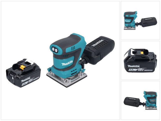 Makita DBO 484 T1 cordless orbital sander 18 V 112 x 102 mm + 1x rechargeable battery 5.0 Ah - without charger