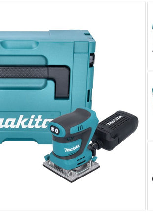 Levigatrice vibrante a batteria Makita DBO 484 ZJ 18 V 112 x 102 mm + Makpac - senza batteria, senza caricabatterie