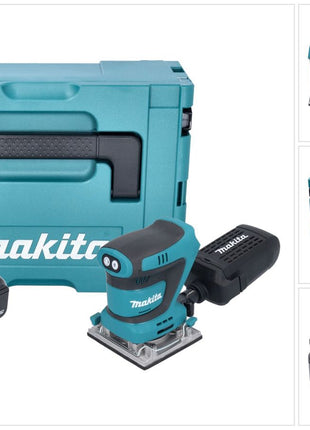 Makita DBO 484 T1J Akumulatorowa szlifierka oscylacyjna 18 V 112 x 102 mm + 1x akumulator 5,0 Ah + Makpac - bez ładowarki