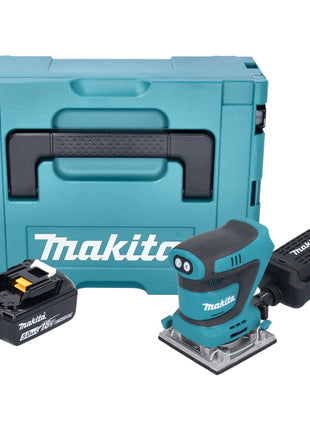 Levigatrice vibrante a batteria Makita DBO 484 T1J 18 V 112 x 102 mm + 1x batteria 5,0 Ah + Makpac - senza caricabatterie