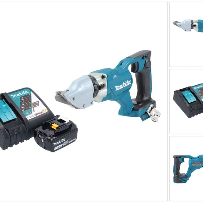 Makita DJS 200 RF1 cordless sheet metal shears 18 V 2.0 mm brushless + 1x rechargeable battery 3.0 Ah + charger