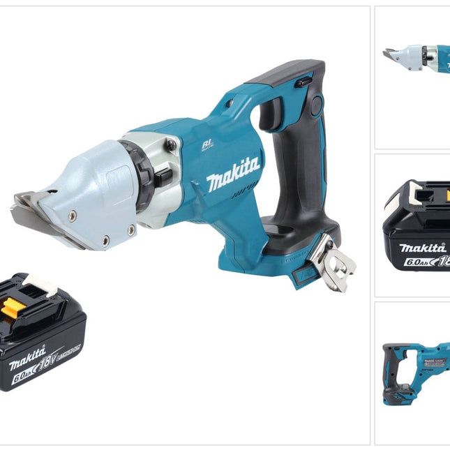 Makita DJS 200 G1 cordless sheet metal shears 18 V 2.0 mm brushless + 1x rechargeable battery 6.0 Ah - without charger
