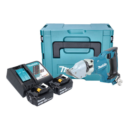 Makita DJS 200 RFJ Akku Blechschere 18 V 2,0 mm Brushless + 2x Akku 3,0 Ah + Ladegerät + Makpac