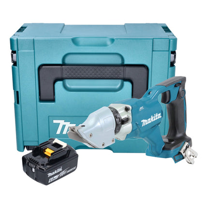 Makita DJS 200 G1J cordless sheet metal shears 18 V 2.0 mm brushless + 1x rechargeable battery 6.0 Ah + Makpac - without charger