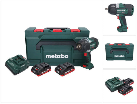 Metabo SSW 18 LTX 1450 BL avvitatore a impulsi a batteria 18 V 1450 Nm brushless + 2x batteria ricaricabile 4,0 Ah + caricatore + metaBOX