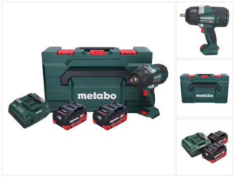 Metabo SSW 18 LTX 1450 BL avvitatore a impulsi a batteria 18 V 1450 Nm ( 602401660 ) senza spazzole + 2x batteria ricaricabile 5,5 Ah + caricatore + metaBOX