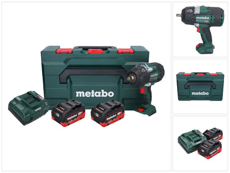 Metabo SSW 18 LTX 1450 BL avvitatore a impulsi a batteria 18 V 1450 Nm ( 602401810 ) senza spazzole + 2x batteria ricaricabile 8,0 Ah + caricatore + metaBOX