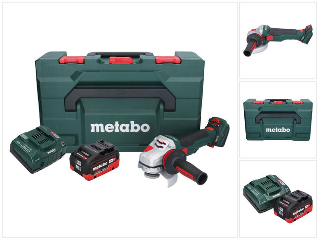 Metabo WVB 18 LTX BL 15-125 Quick Amoladora angular a batería 18 V 125 mm sin escobillas + 1 batería de 10,0 Ah + cargador + metaBOX
