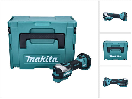 Makita DTM 52 ZJ herramienta multifunción de batería 18 V Starlock Max Brushless + Makpac - sin batería, sin cargador