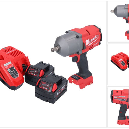 Llave de impacto a batería Milwaukee M18 FHIWF12-502 18 V 1356 Nm 1/2" sin escobillas + 2x baterías 5,0 Ah + cargador