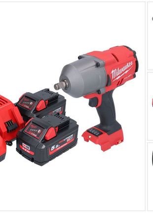 Llave de impacto a batería Milwaukee M18 FHIWF12-552 18 V 1356 Nm 1/2" sin escobillas + 2x batería 5,5 Ah + cargador