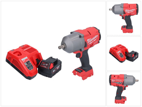 Milwaukee M18 FHIWF12-601 Akku Schlagschrauber 18 V 1356 Nm 1/2" Brushless + 1x Akku 6,0 Ah + Ladegerät