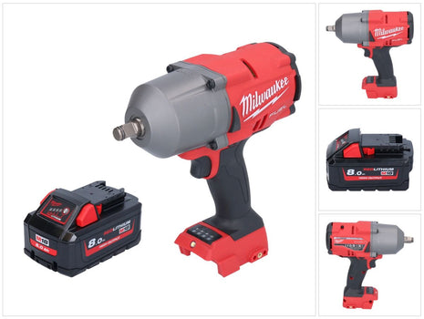 Clé à chocs sans fil Milwaukee M18 FHIWF12-801 18 V 1356 Nm 1/2" brushless + 1x batterie 8,0 Ah - sans chargeur