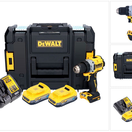 Taladro atornillador inalámbrico DeWalt DCD 800 E2T 18 V 90 Nm sin escobillas + 2x baterías 1,7 Ah + cargador + TSTAK