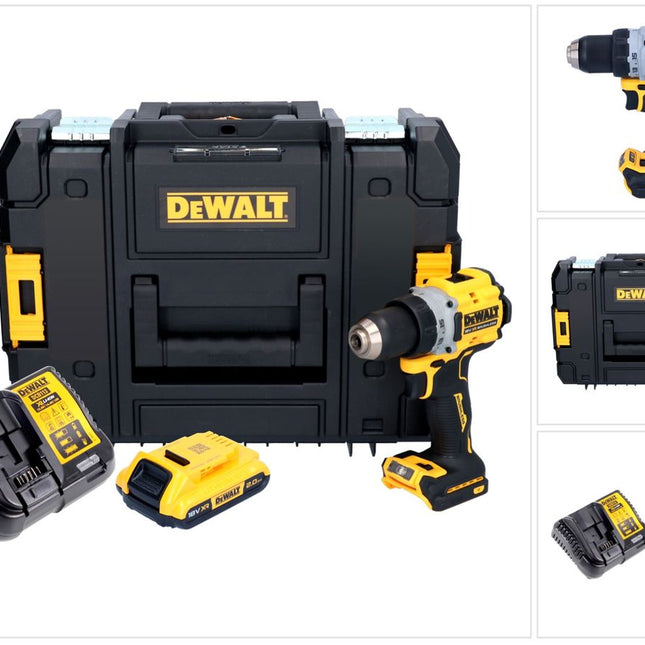DeWalt DCD 800 D1T Akku Bohrschrauber 18 V 90 Nm Brushless + 1x Akku 2,0 Ah + Ladegerät + TSTAK