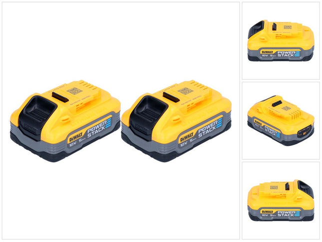 Kit de batería DeWalt DCBP 518 H2 2x batería Powerstack 18 V 5,0 Ah / 5000 mAh XR Li-Ion - con indicador de carga