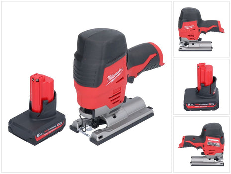 Sierra de calar a batería Milwaukee M12 JS-501 12 V + 1x batería 5,0 Ah - sin cargador