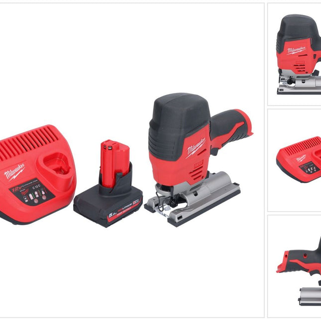 Milwaukee M12 JS-501 Akku Stichsäge 12 V + 1x Akku 5,0 Ah + Ladegerät